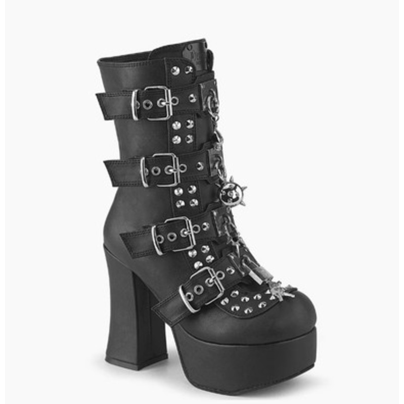 CHARADE-1118 Blk Vegan Leather, 4 1/2" Heel, 2" PF Size 6