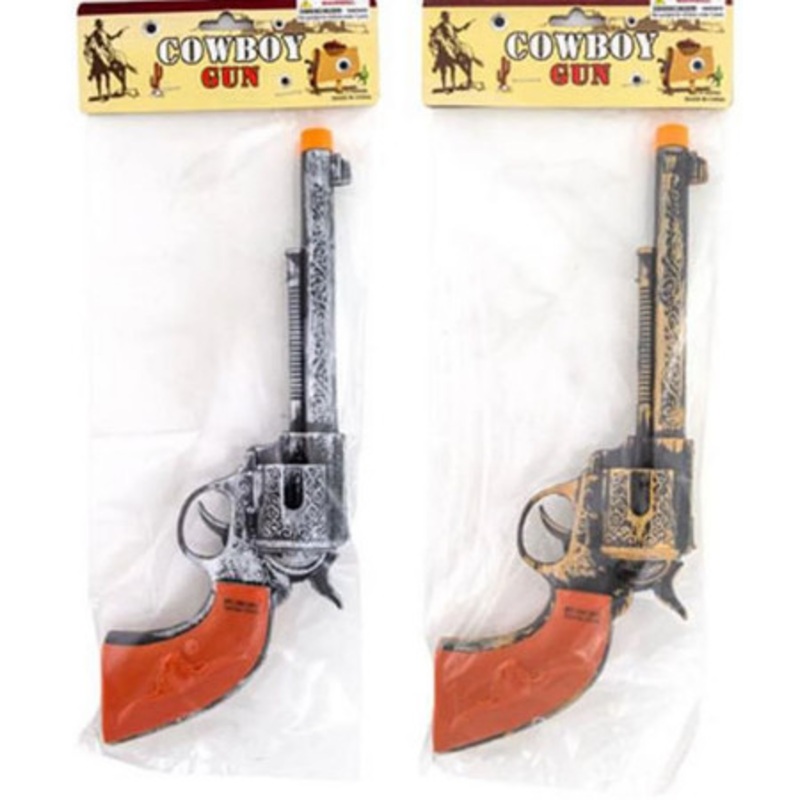 Cowboy Gun with Click Sound Antique Look in PBH, 2 Assorted Color Assorted Colors