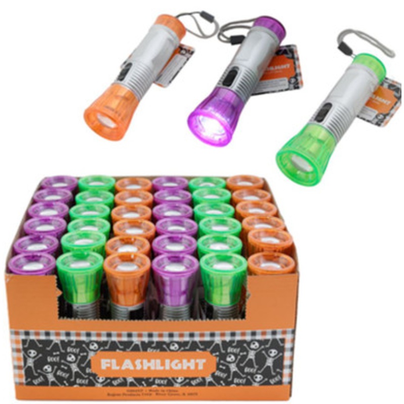 FLASHLIGHT LED 4.5IN W/WRIST STRAP 3AST HWLN COLORS Assorted Colors