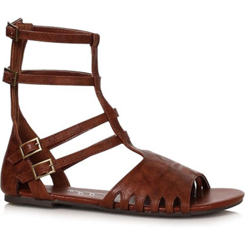 Flat Men's Gladiator Sandal Tan Small