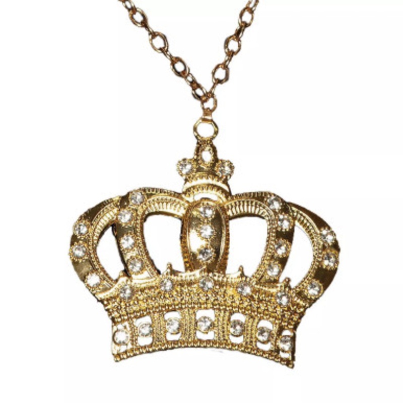 Gold Crown Necklace Costume Jewelry Gold