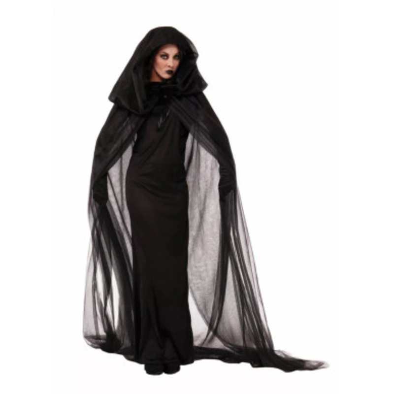 HAUNTED BLACK CAPE Small Child (3-4) Black