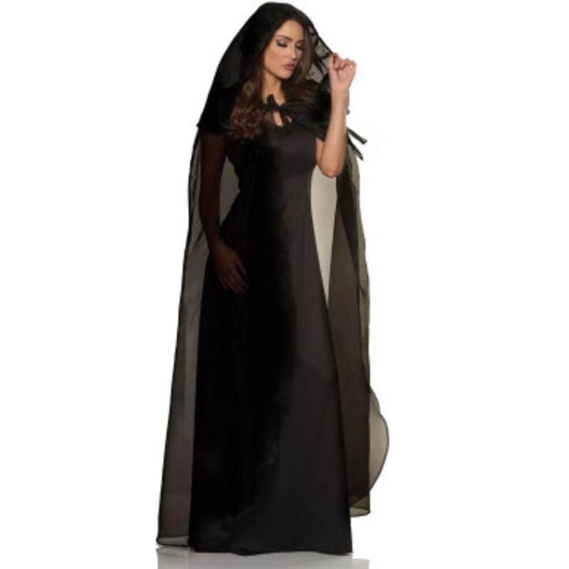 Hooded Tulle Cape (Black) Infant (0-6mo)