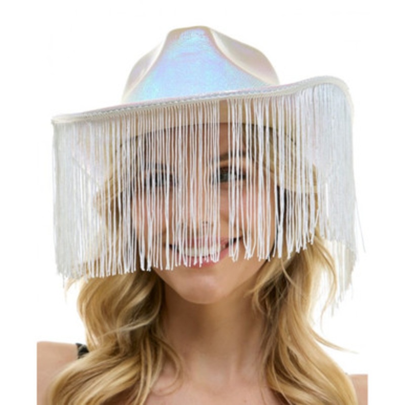 New Metallic Cowboy Hat White