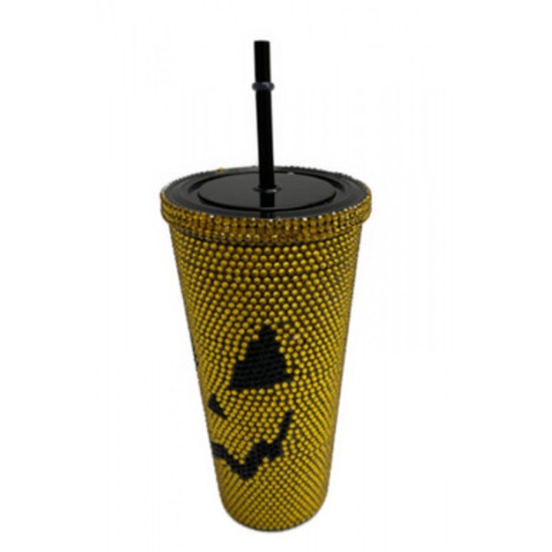 ORANGE RHINESTONE PUMPKIN CUP
