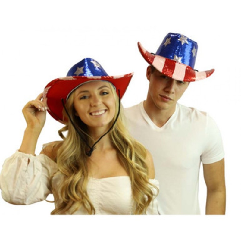 Patriotic Sequin Cowboy Hat