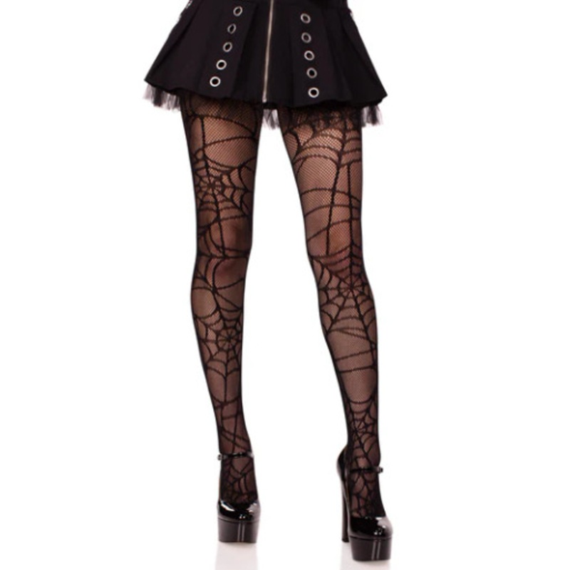 Spiderweb Net Tights Black One Size