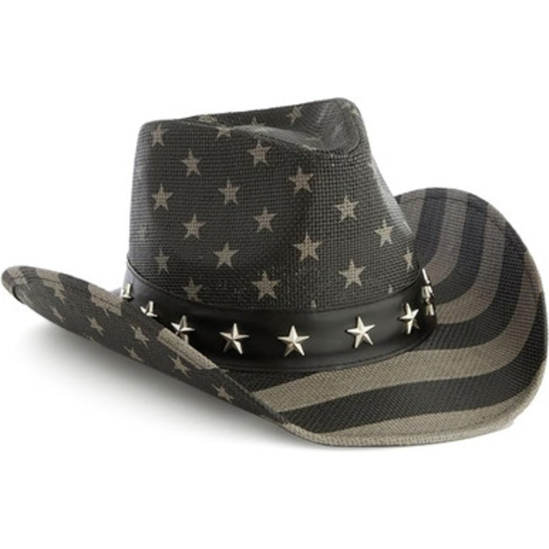 Straw American Flag Cowboy Hat