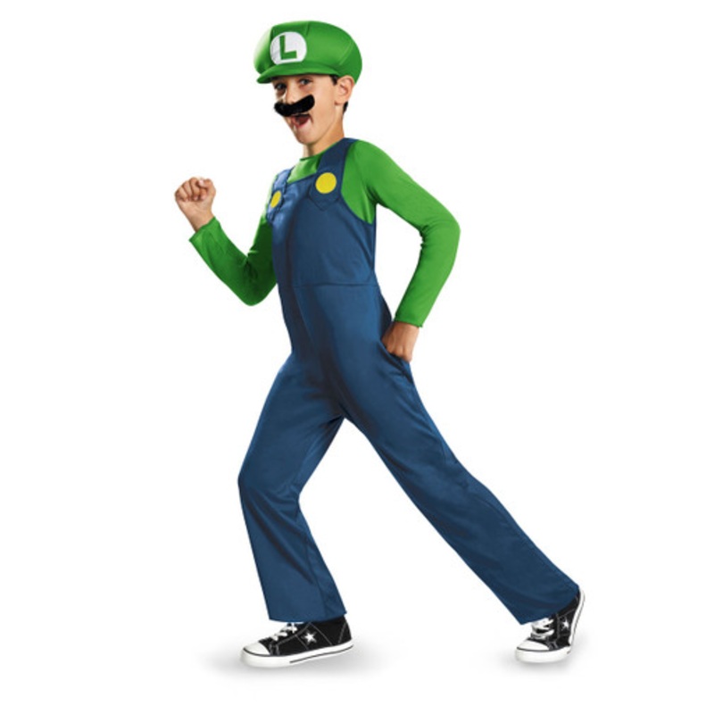 Super Mario Brothers Luigi Licensed Kids Costume Child (M) 3T - 4T