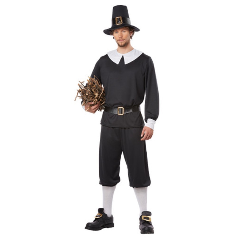 Adult Pilgrim Man Shirt, Pants, Hat & Buckle Mens Medium 40-42