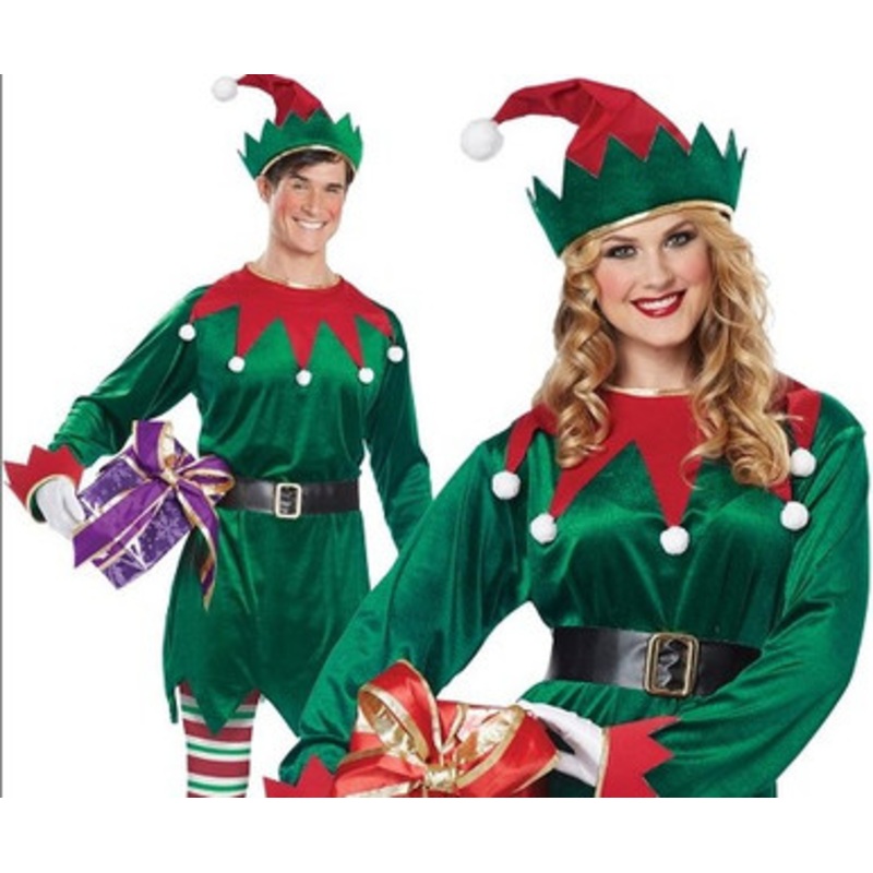 Christmas Elf Unisex 5-Piece Costume Set Adult Small/Medium