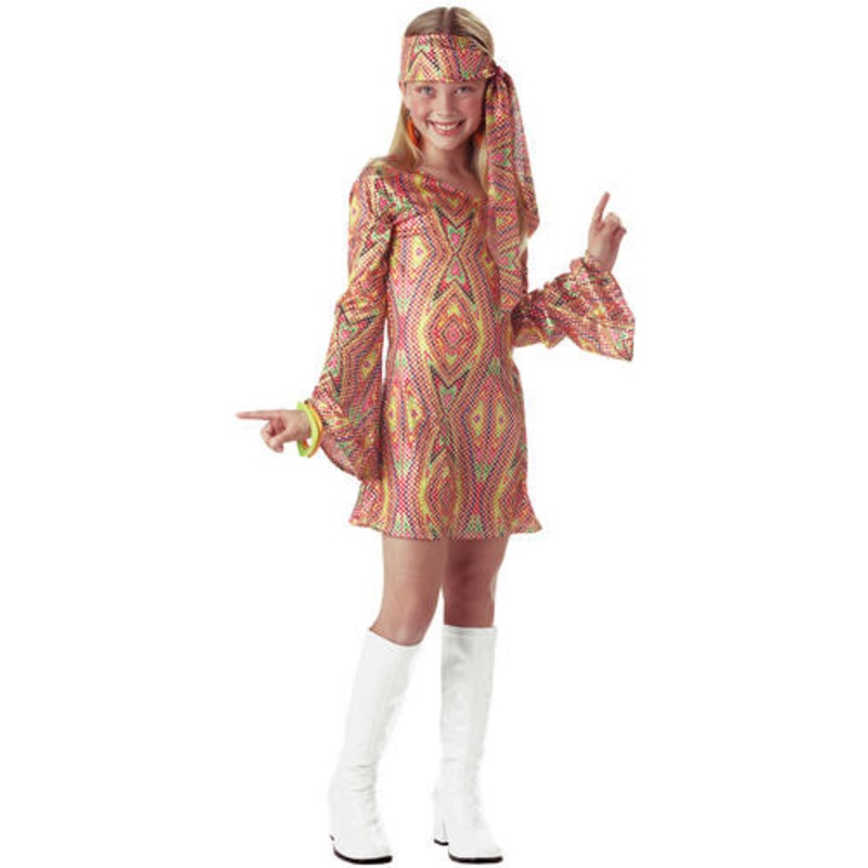 Disco Dolly Girl's 70's Costume Child Medium 8-10
