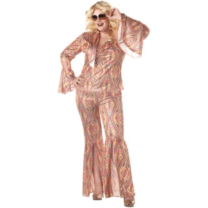 Discolicious Plus Size 70's Costume Ladies Plus 1XL 16-18
