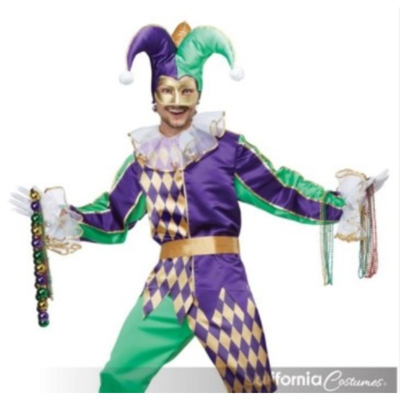 Mardi Gras Jester Mens Complete Costume Mens X-Small 36-38