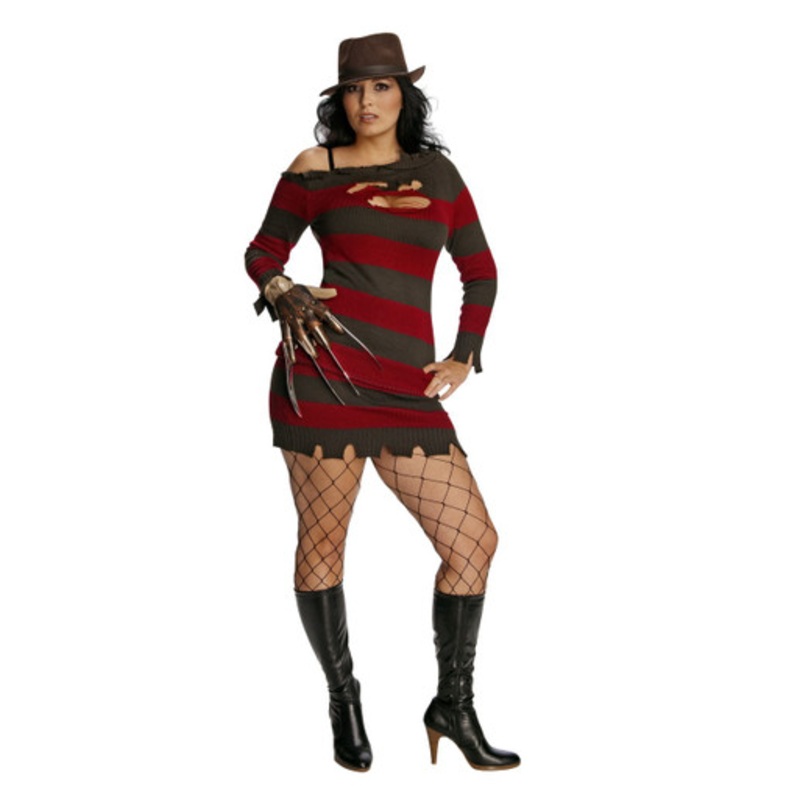 Miss Krueger Plus Size (14-16) Sweater Dress & Hat Licensed Nightmare on Elm Street