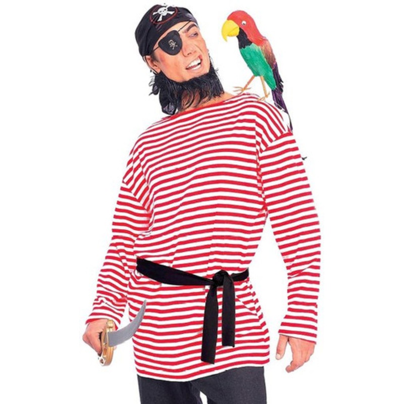 Pirate Matey Shirt Adult Red & White Striped