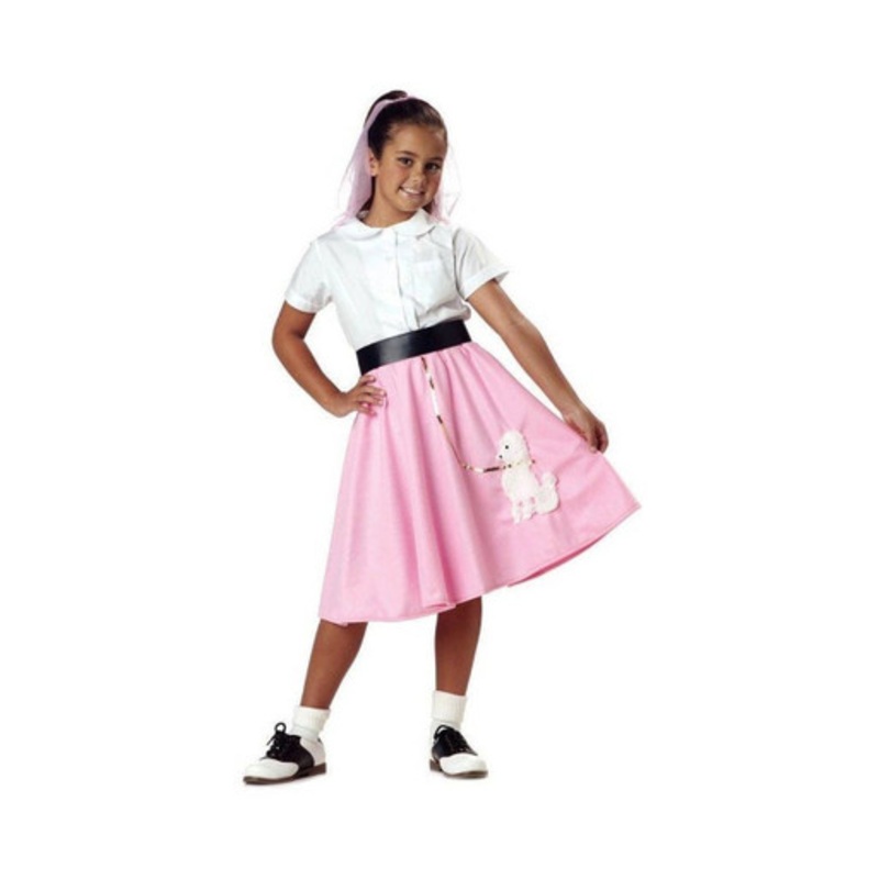 Poodle Skirt Pink with white poodle applique Child X-Small 4-6