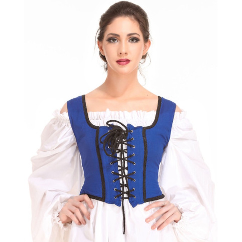 Reversible Decorated Wench Bodice Blue US Size 14