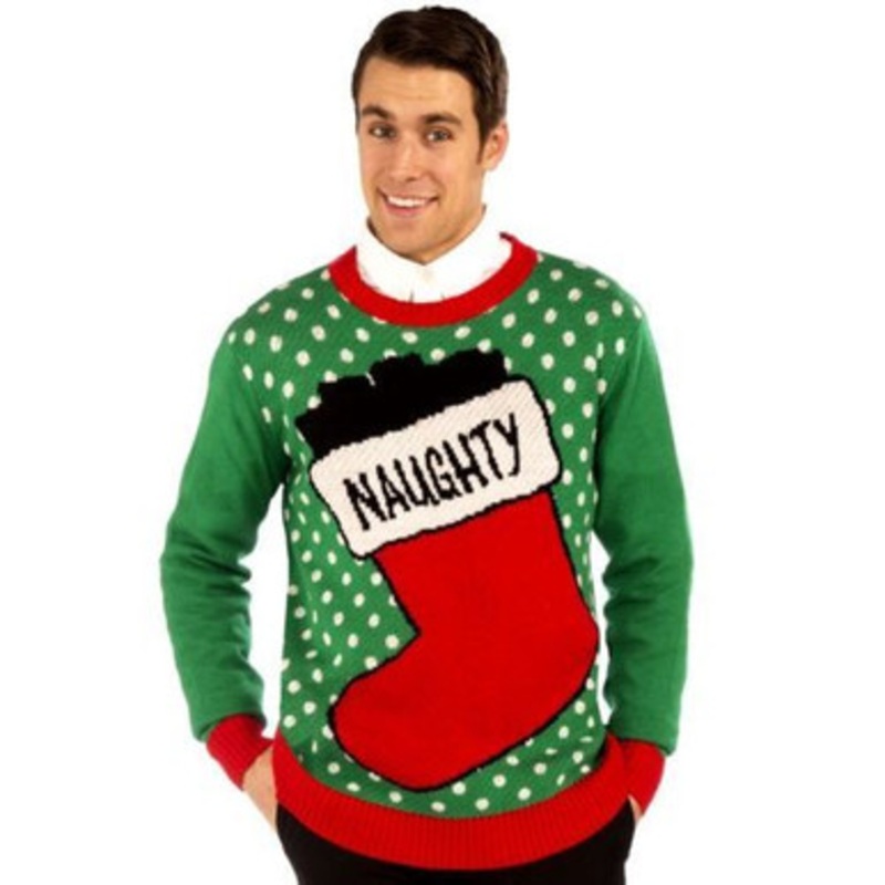 Ugly Christmas Sweater Naughty Stocking Child X-Large 14-16