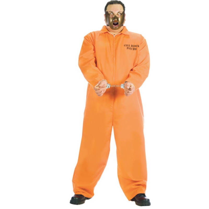 Cell Block Psycho Mens Plus Size Jumpsuit 6'/200 Lbs
