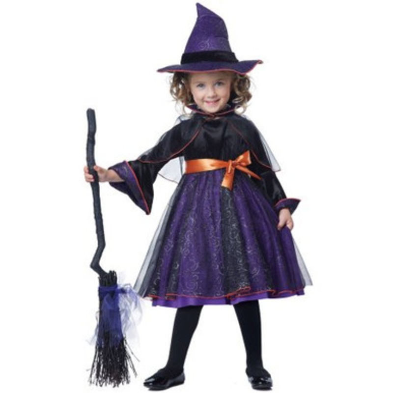 Hocus Pocus Purple & Black Witch Dress Toddler Medium 3-4