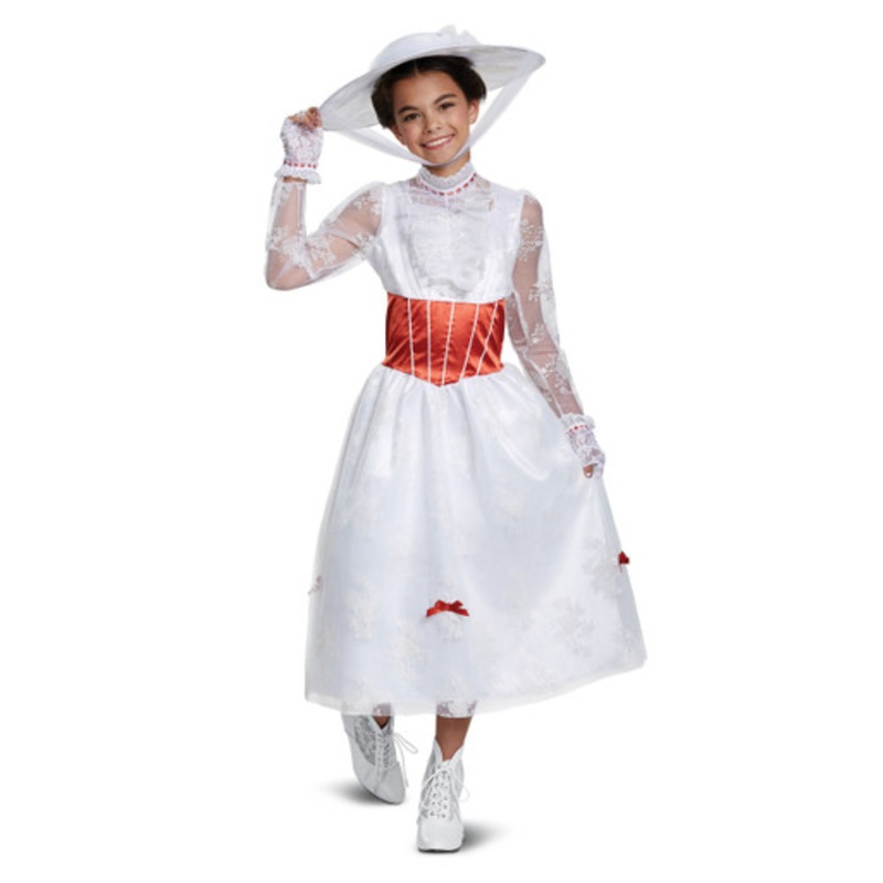 Mary Poppins Deluxe Licensed Girls Costume Dress Child (L) 4-6
