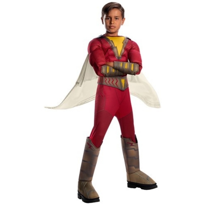 Shazam Deluxe Muscle Licensed Childs Costume 10-14