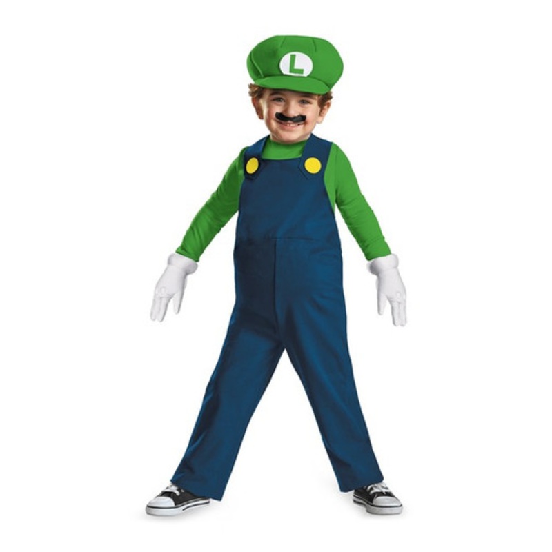 Super Mario Licensed Luigi Toddler Costume Ladies (F) 14-16 XL