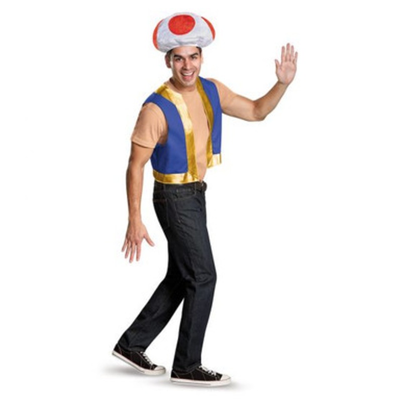 Super Mario Licensed Toad Adult Costume Kit Adult One Size 42" - 46"