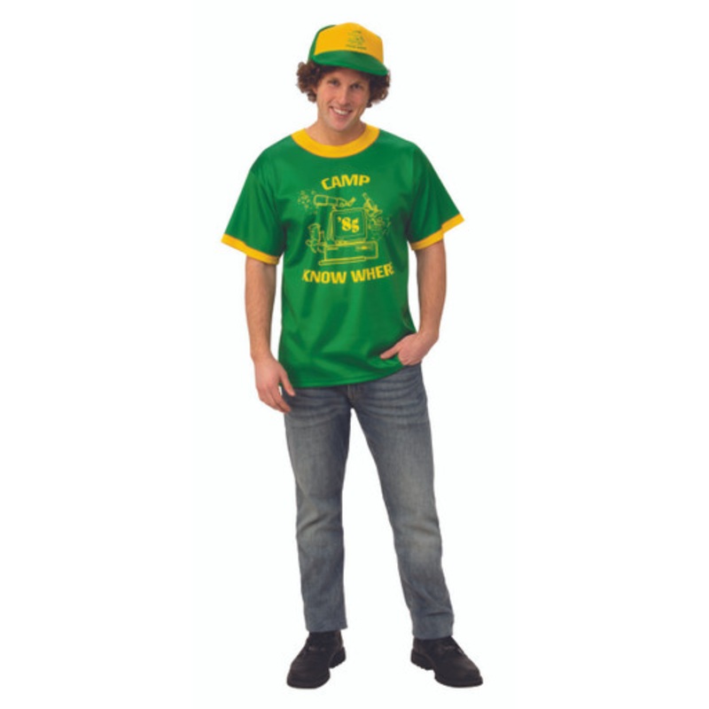 Adult Stranger Things Dustin's "Camp Know Where" T-Shirt Costume 50-56