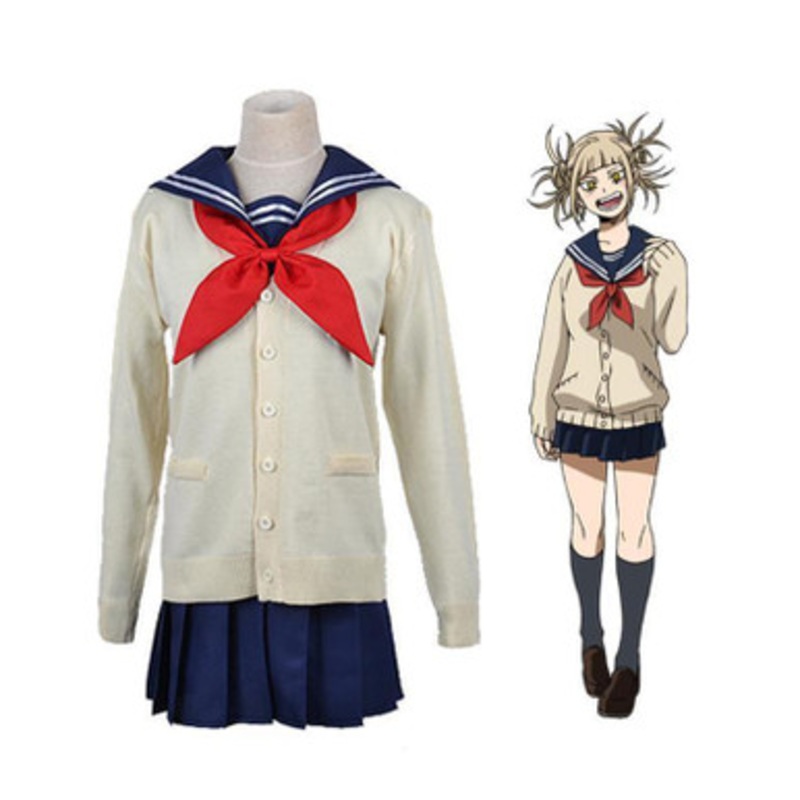 Anime My Hero Academia Himiko Toga JK School Uniform Cosplay Costume Large