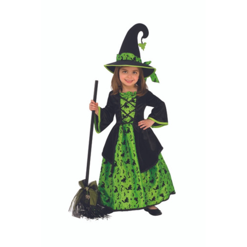 Kids Green Witch Costume 10-14