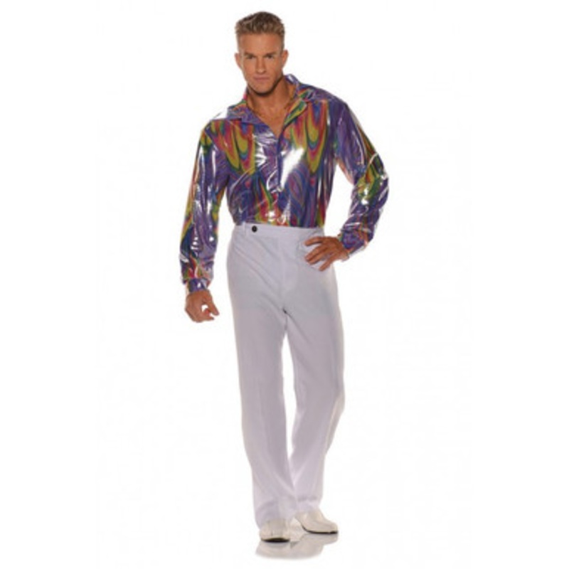 Men's Disco Shirt Purple Swirl(28595) Men's OS 42-46
