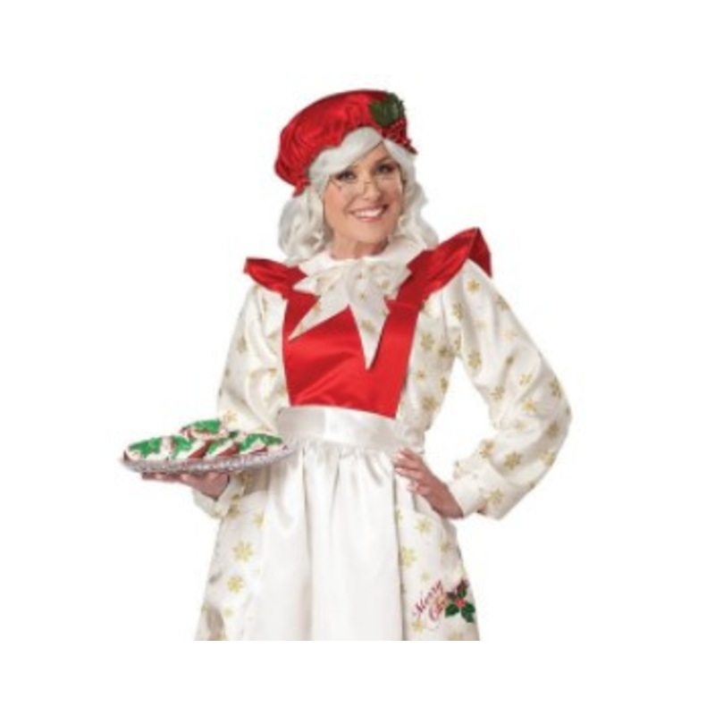 Mrs. Claus Pinafore Dress with Apron Adult Costume Ladies Small 6-8