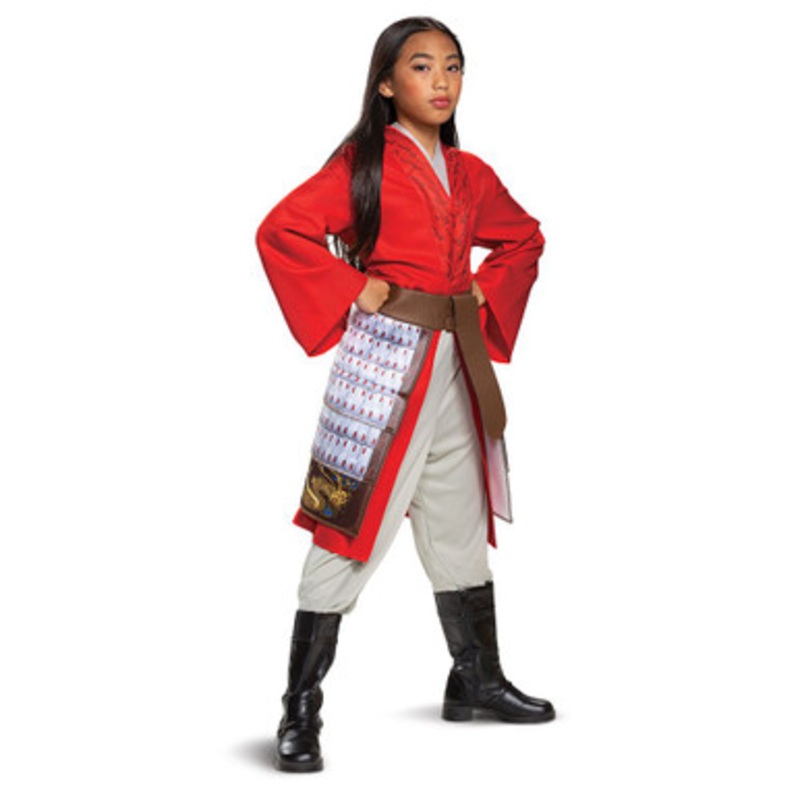 Mulan Hero Red Dress Deluxe Girls Costume Child (M) 3T - 4T