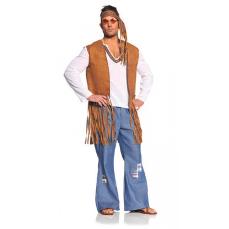 Right On Mens Hippie Costume Men's OS 42-46