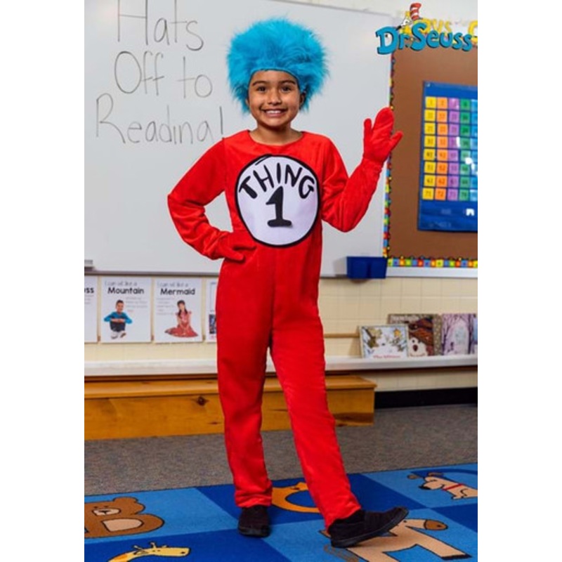 Thing 1 & 2 Deluxe Costume Kids X-Large Child 12-14 Fits up to 85-100Lbs