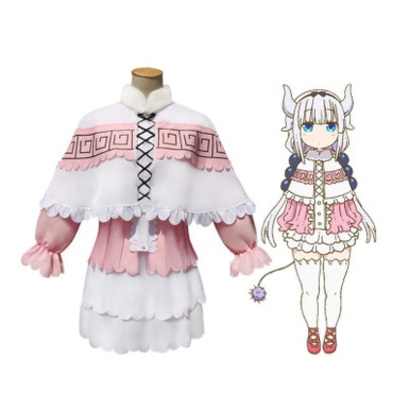 Anime Miss Kobayashi's Dragon Maid Kanna Kamui Dress Cosplay Costume Large