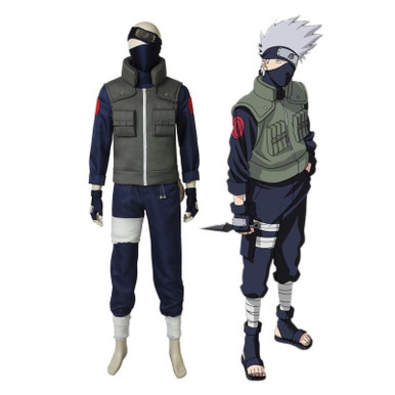 Anime Naruto Sixth Hokage Kakashi Hatake Outfits Cosplay Costume Large