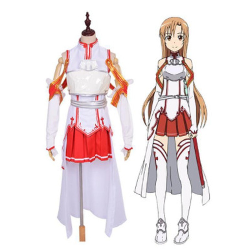 Anime SAO Sword Art Online Yuuki Asuna Cosplay Costume Large