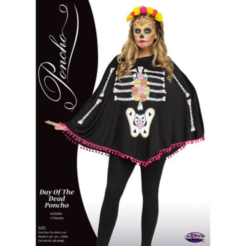 Day of the Dead Poncho Adult