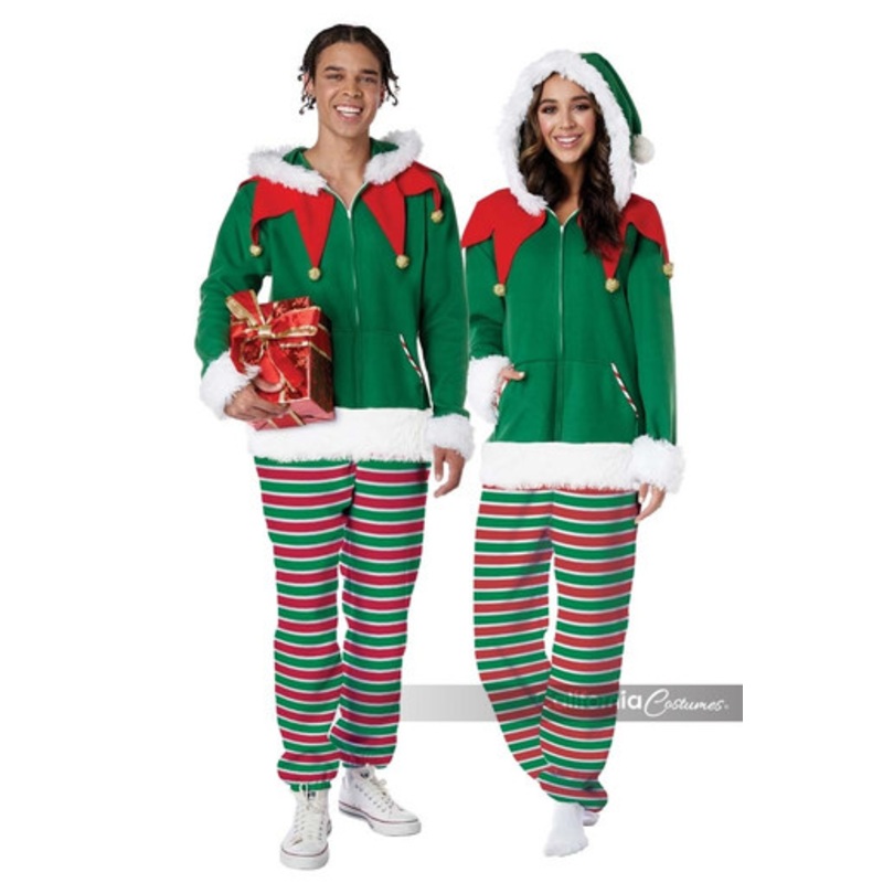 Elf Fleece Jumpsuit Adult Costume X-Small Adult
