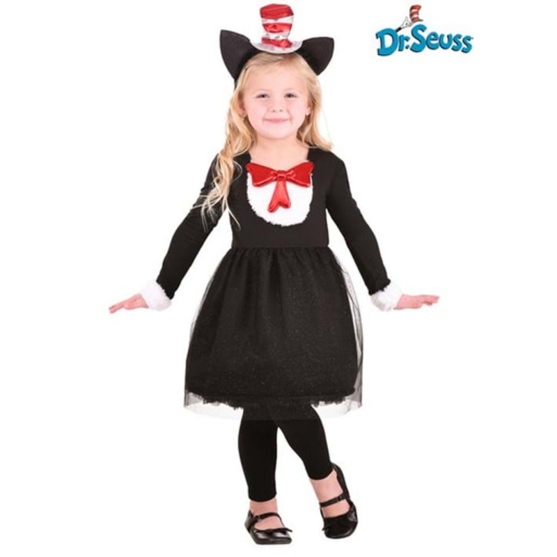 Girl's Cat in the Hat Toddler Costume Child Extra Large 14-16