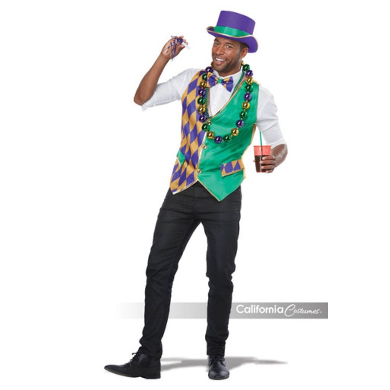 Men's Adult Mardi Gras Vest Kit Mens Small/Medium 38-42