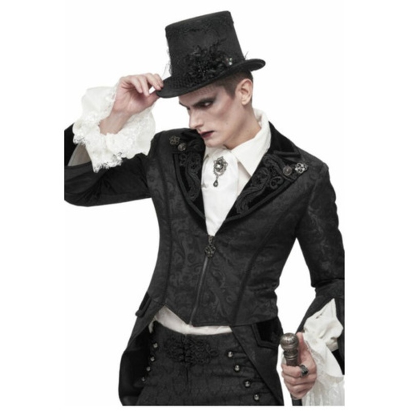 MENS VICTORIAN BLACK ZIP UP TAIL COAT Mens 3 XL
