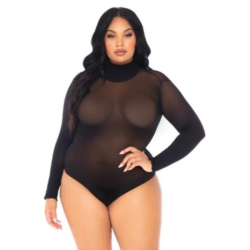 Plus Long Sleeved Snap Crotch Bodysuit Women's 16-20 Dress Size
