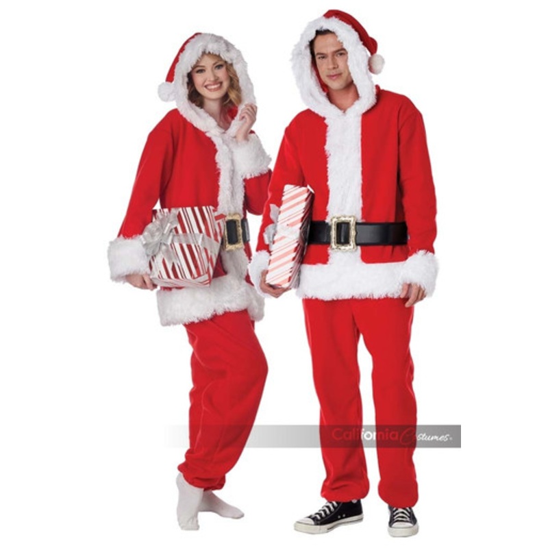 Santa Fleece Jumpsuit Adult Costume X-Small Adult