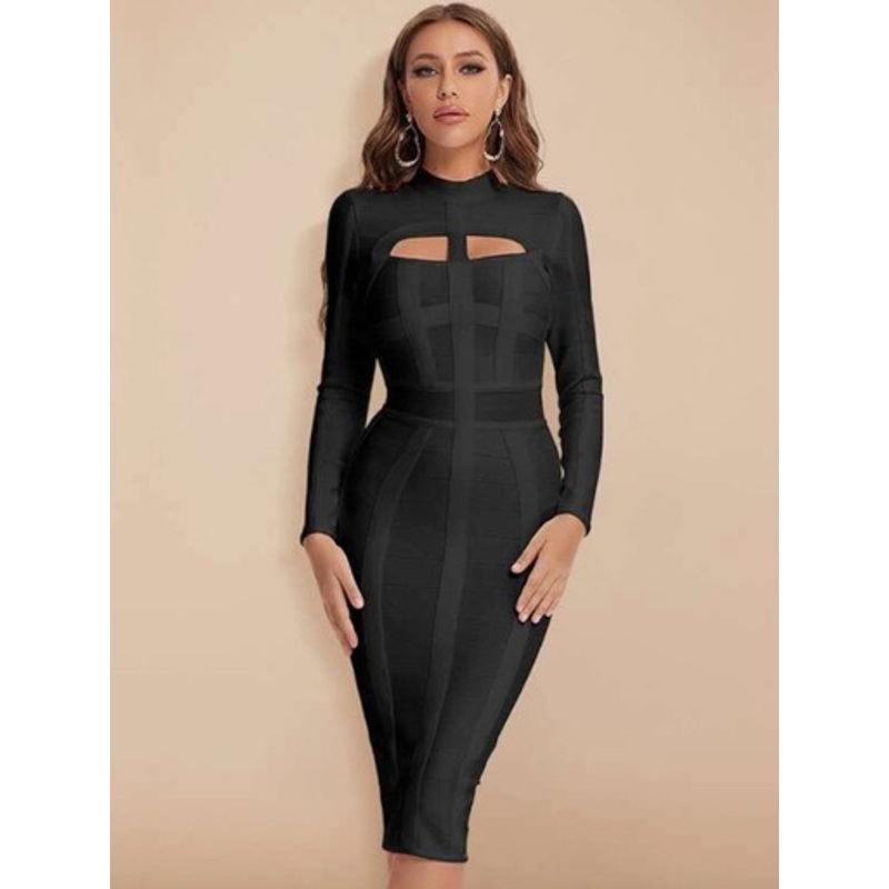 Sexy Long Sleeve Bandage Dress Ladies Small