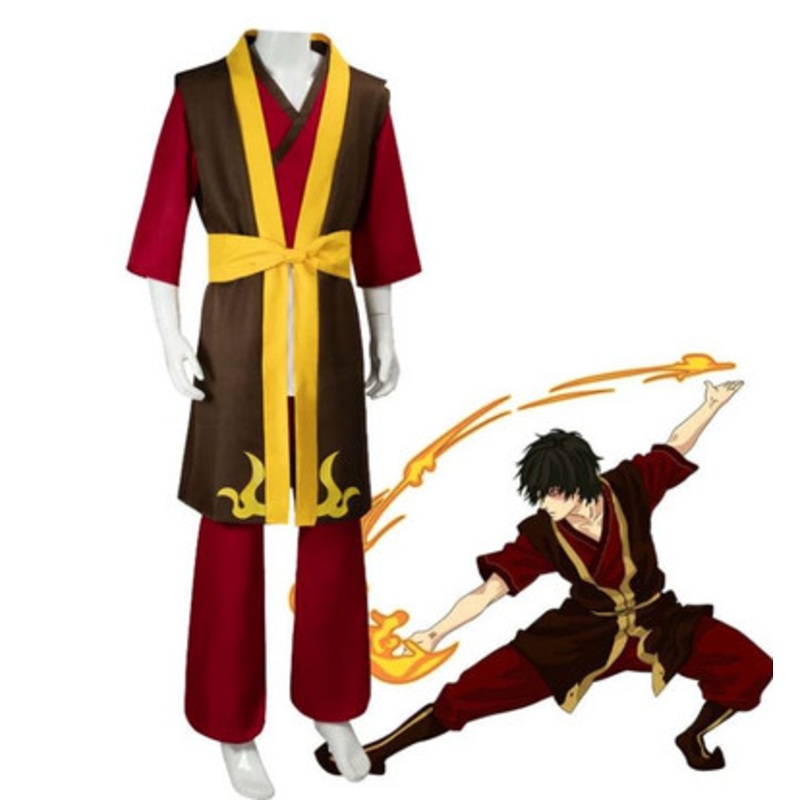 Anime Avatar: The Last Airbender Prince Zuko Outfit Cosplay Costumes US Size 14
