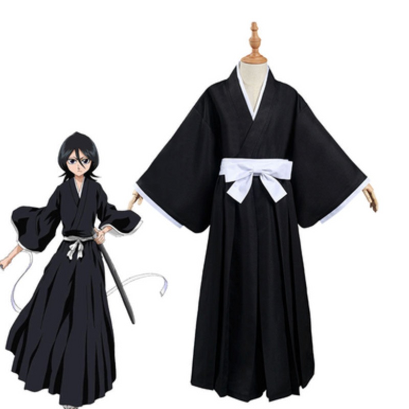 Anime Bleach Rukia Kuchiki Ichigo Kurosaki Toushirou Hitsugaya Fullset Cosplay Costumes US Size 14